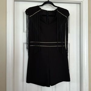 Black Fringe Romper